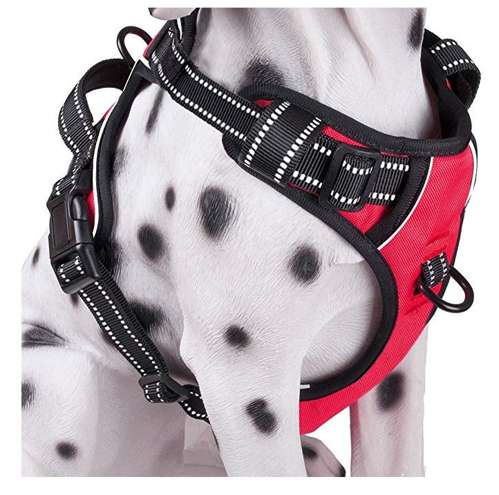 KFX-6992189 Adjustable Breathable Reflective Chest Harness for Medium to Large Dogs - Explosion-Proof Pet Vest