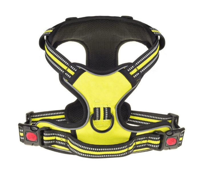 KFX-6992189 Adjustable Breathable Reflective Chest Harness for Medium to Large Dogs - Explosion-Proof Pet Vest