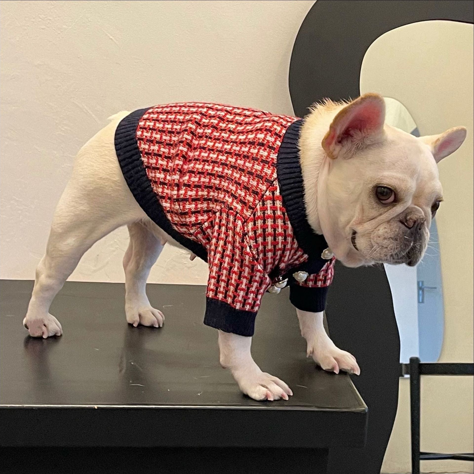 KFX-6994109 Cozy Red Wool Winter Sweater for Pets in Multiple Sizes