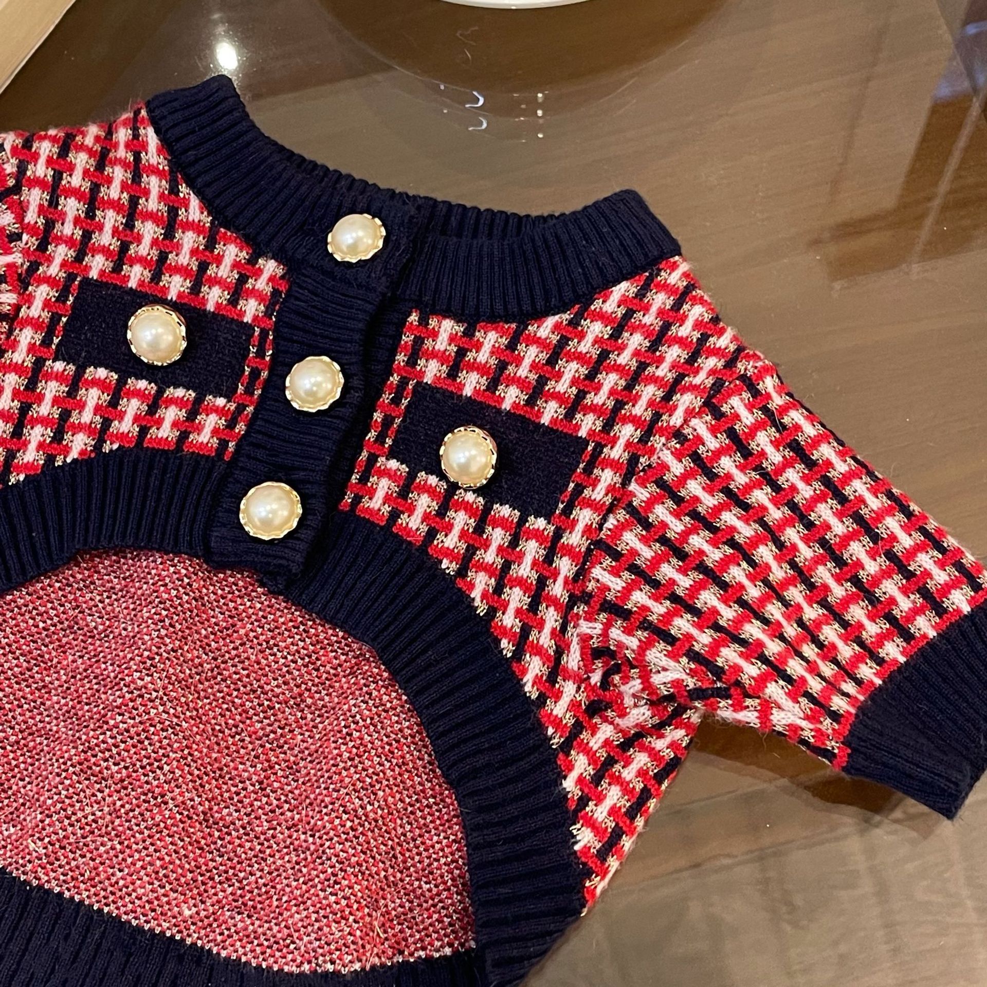 KFX-6994109 Cozy Red Wool Winter Sweater for Pets in Multiple Sizes