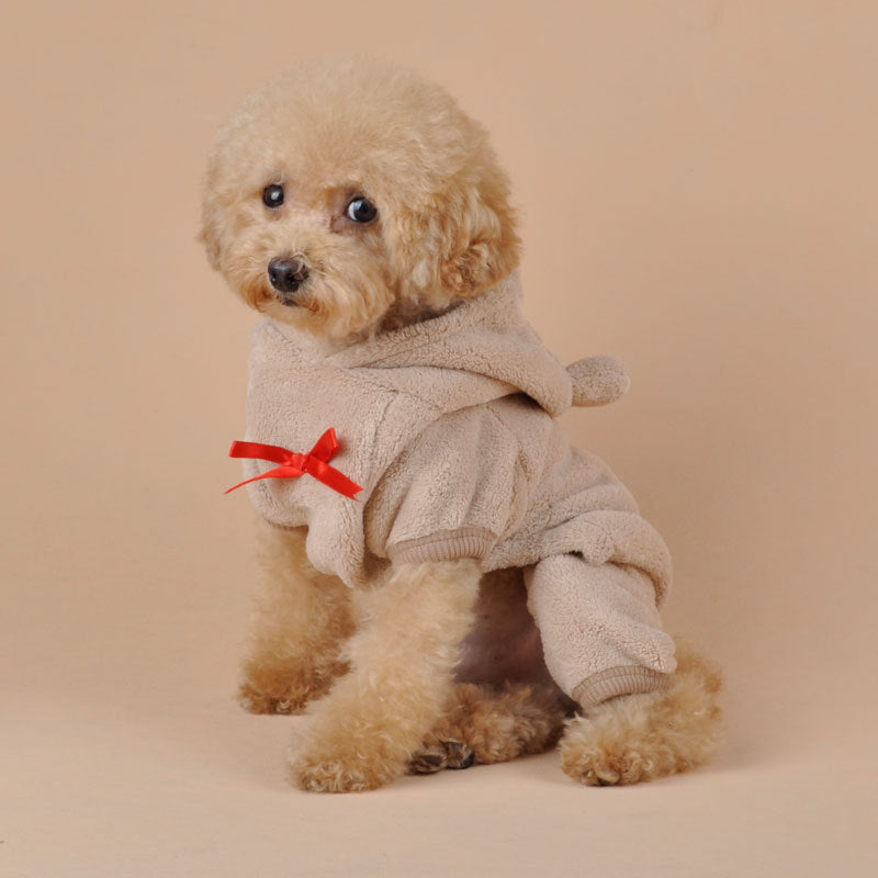 KFX-6994493 Cozy Four-Legged Coral Fleece Pet Outfit for Dogs