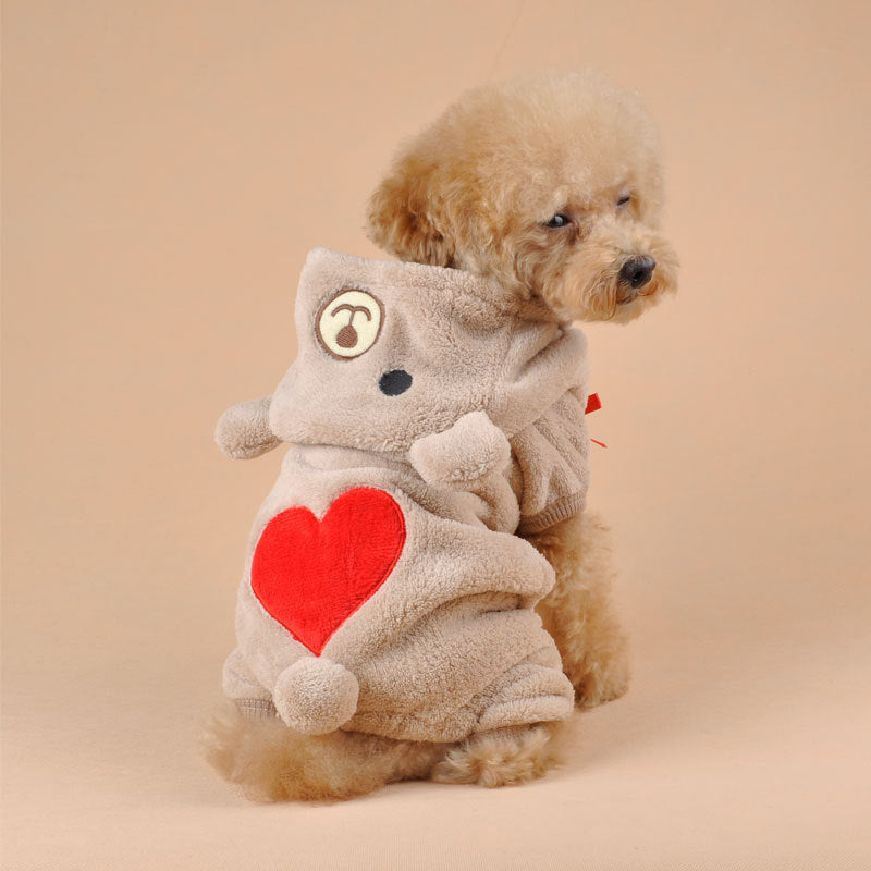 KFX-6994493 Cozy Four-Legged Coral Fleece Pet Outfit for Dogs