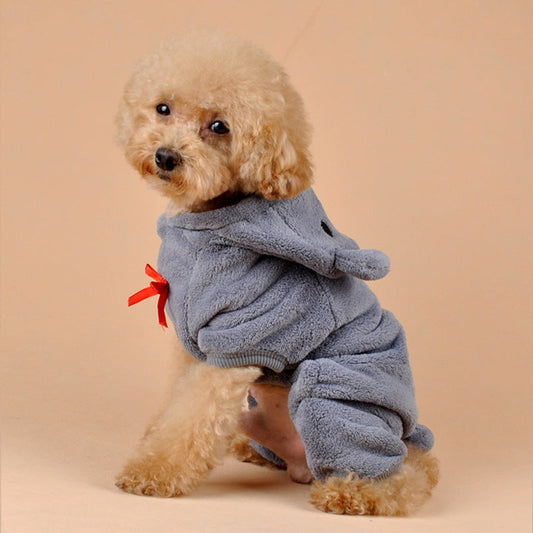 KFX-6994493 Cozy Four-Legged Coral Fleece Pet Outfit for Dogs