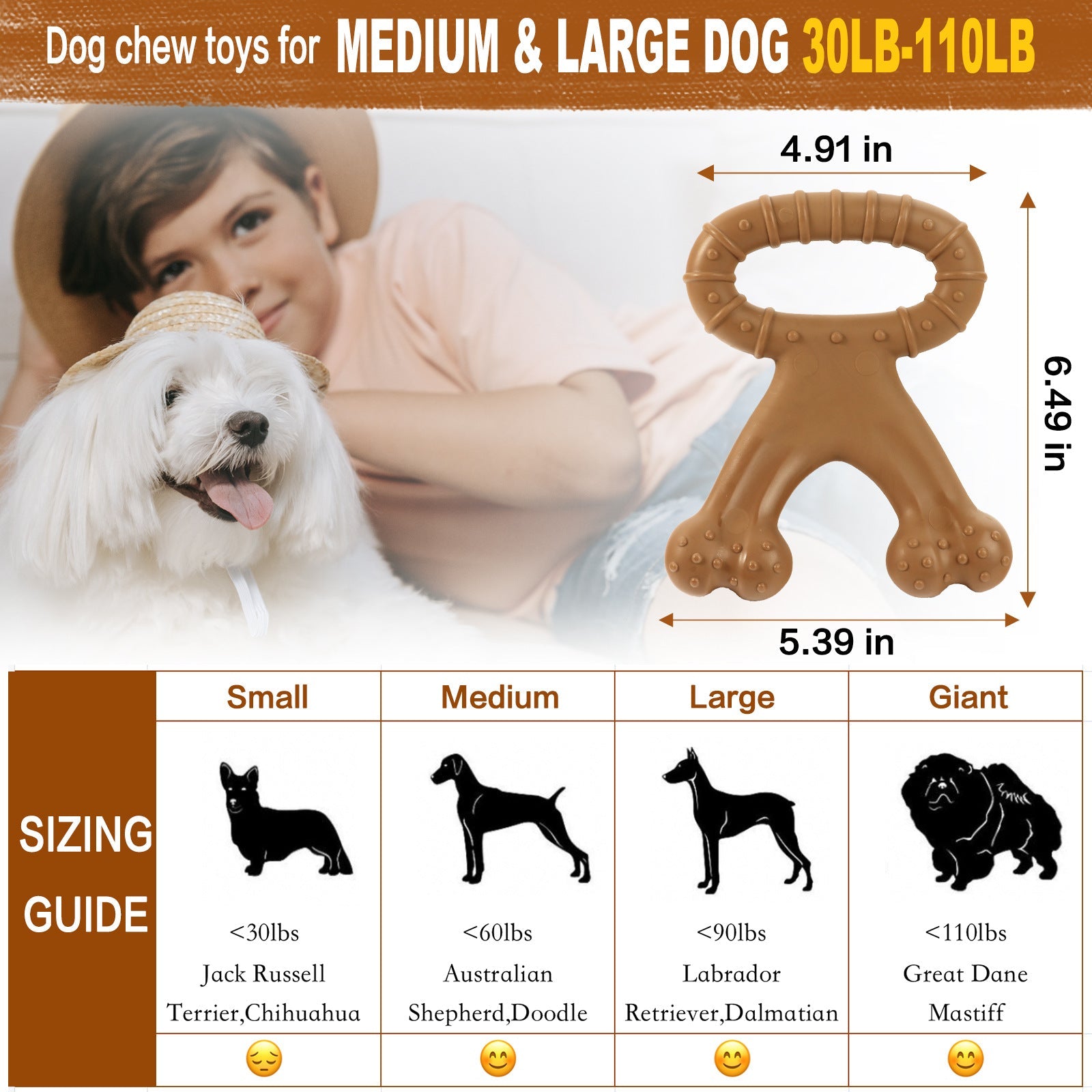 KFX-6994749 Durable Nylon Chewing Toy for Dogs - Molar Interactive Design