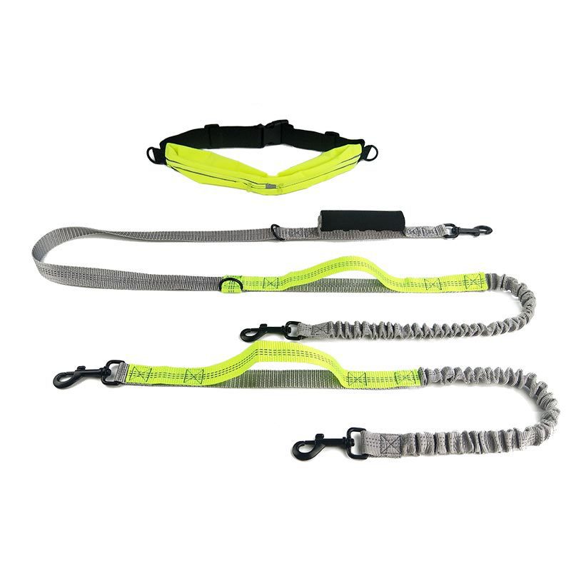 KFX-6995901 Reflective Telescopic Dog Leash with Traction Rope - Adjustable 165-185cm, Fluorescent Green, Orange & Dark Green Options