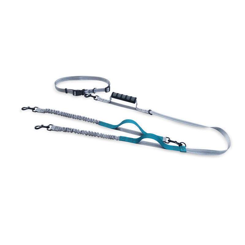 KFX-6995901 Reflective Telescopic Dog Leash with Traction Rope - Adjustable 165-185cm, Fluorescent Green, Orange & Dark Green Options