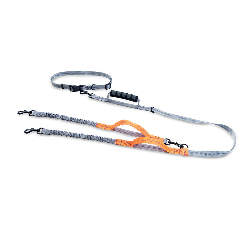 KFX-6995901 Reflective Telescopic Dog Leash with Traction Rope - Adjustable 165-185cm, Fluorescent Green, Orange & Dark Green Options