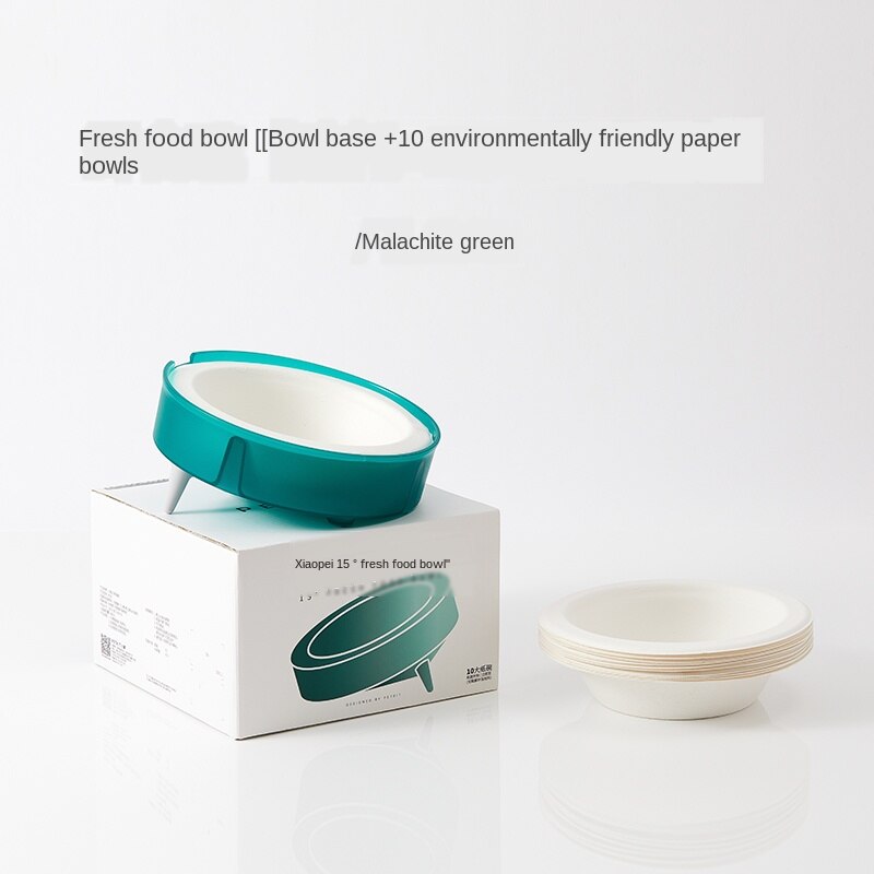 KFX-6996285 Eco-Friendly Disposable Cat and Dog Food Bowl with Non-Slip Base and Replaceable Paper Liners