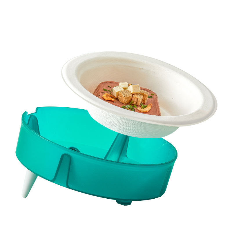 KFX-6996285 Eco-Friendly Disposable Cat and Dog Food Bowl with Non-Slip Base and Replaceable Paper Liners
