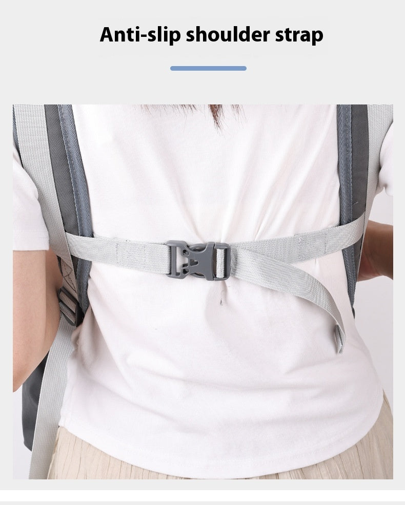 KFX-6998333 Breathable Mesh Pet Dog Backpack in Gray - Medium Polyester Carrier