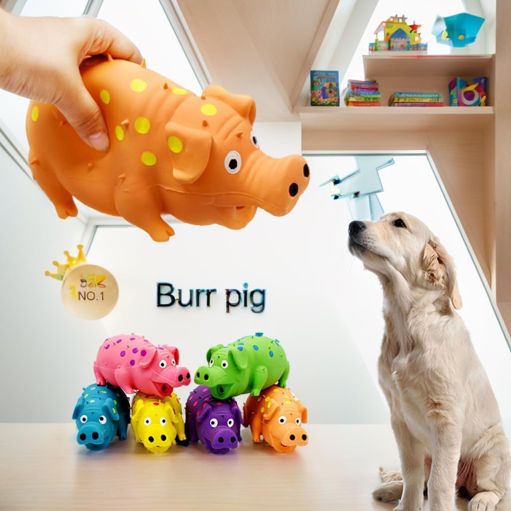 KFX-6999357 Durable Latex Interactive Chew Toy for Dogs with Squeaker and Teeth Grinding Design