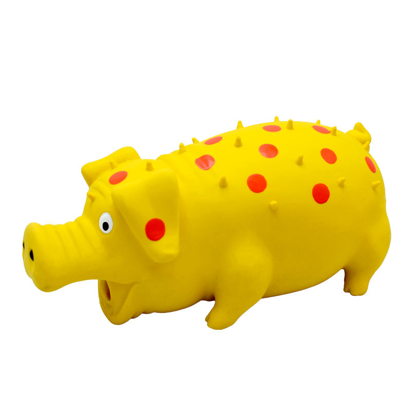 KFX-6999357 Durable Latex Interactive Chew Toy for Dogs with Squeaker and Teeth Grinding Design