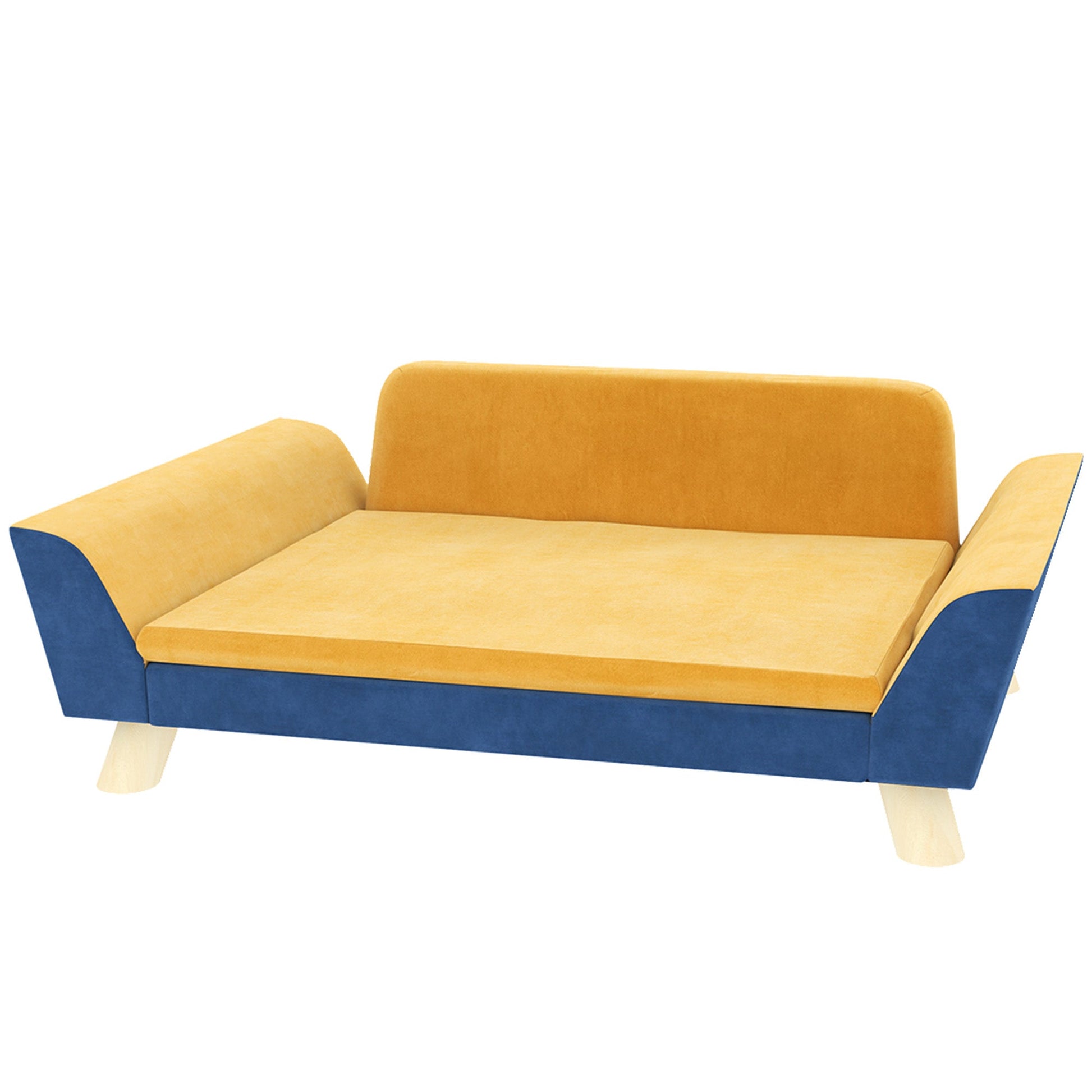 KFX-7000509 Cozy Orange Dog Sofa Bed for Small Dogs with Soft Washable Cushion and Non-Slip Foot Pads
