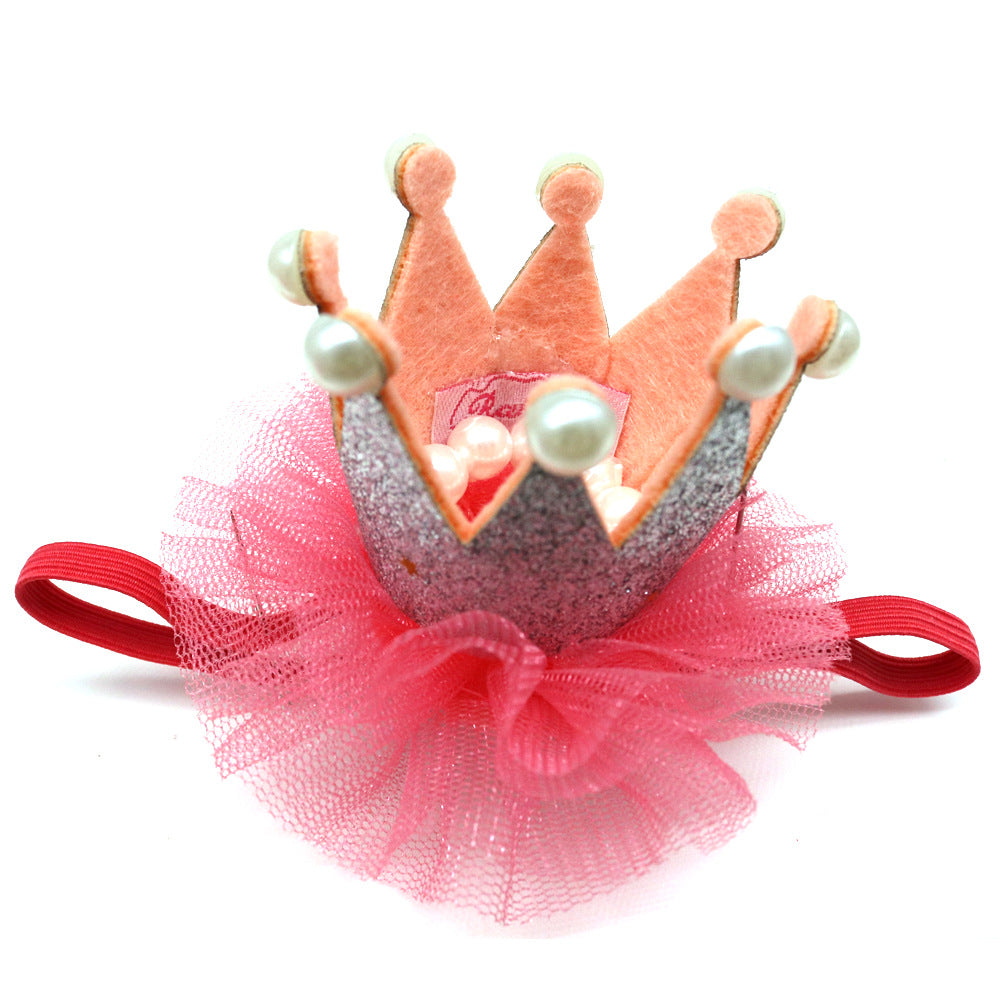 KFX-7000637 Princess Style Mesh Dog Crown Birthday Hat in Multiple Colors