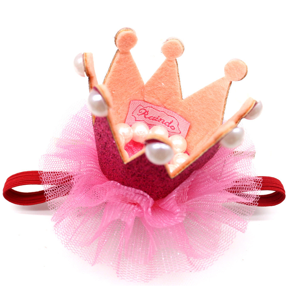 KFX-7000637 Princess Style Mesh Dog Crown Birthday Hat in Multiple Colors