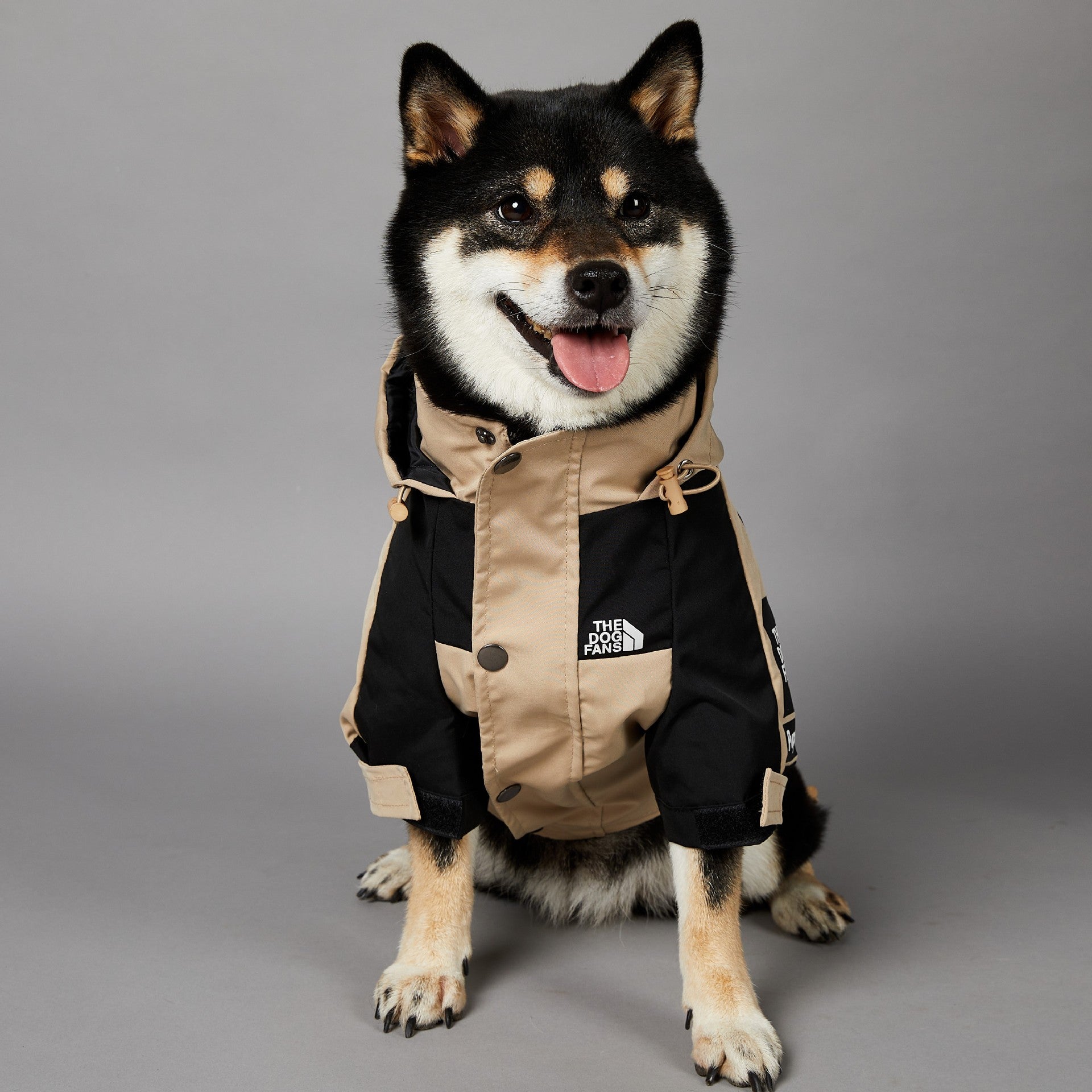 KFX-7001533 Khaki Shell Jacket for Dogs - Weather-Resistant Pet Coat in Multiple Sizes