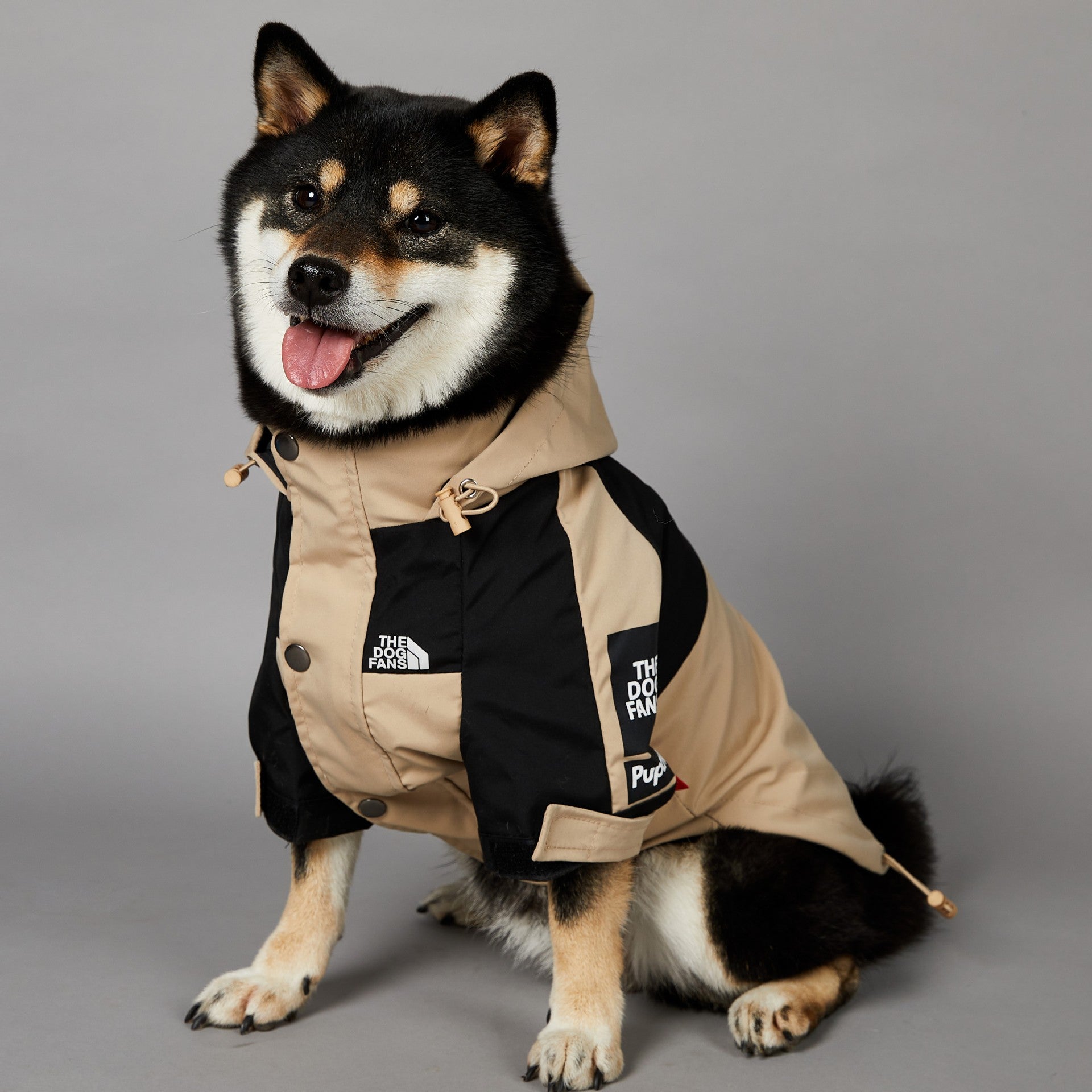 KFX-7001533 Khaki Shell Jacket for Dogs - Weather-Resistant Pet Coat in Multiple Sizes