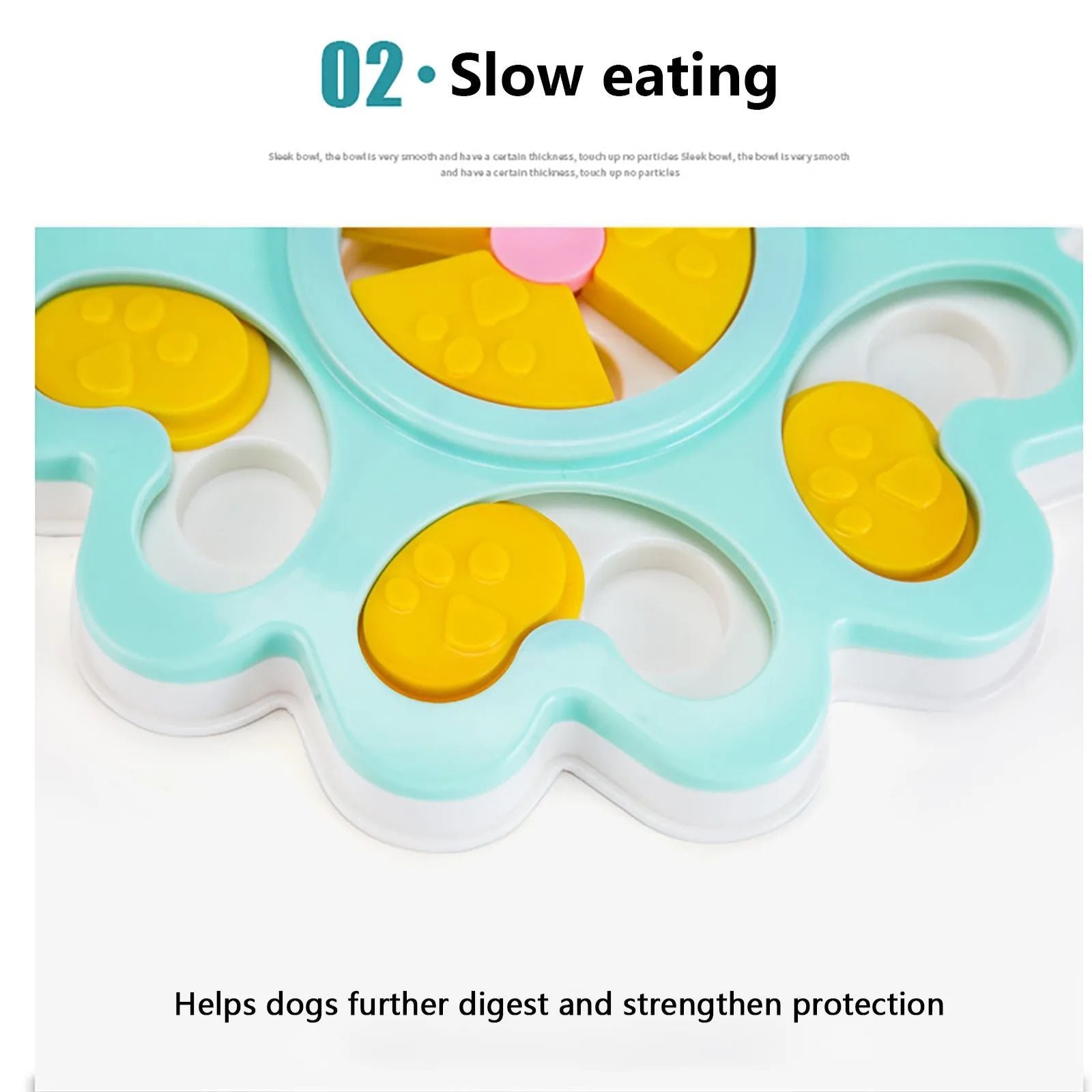 KFX-7002045 Interactive Flower Shape Slow Feeder Dog Puzzle Bowl for Cognitive Training and Olfactory Stimulation