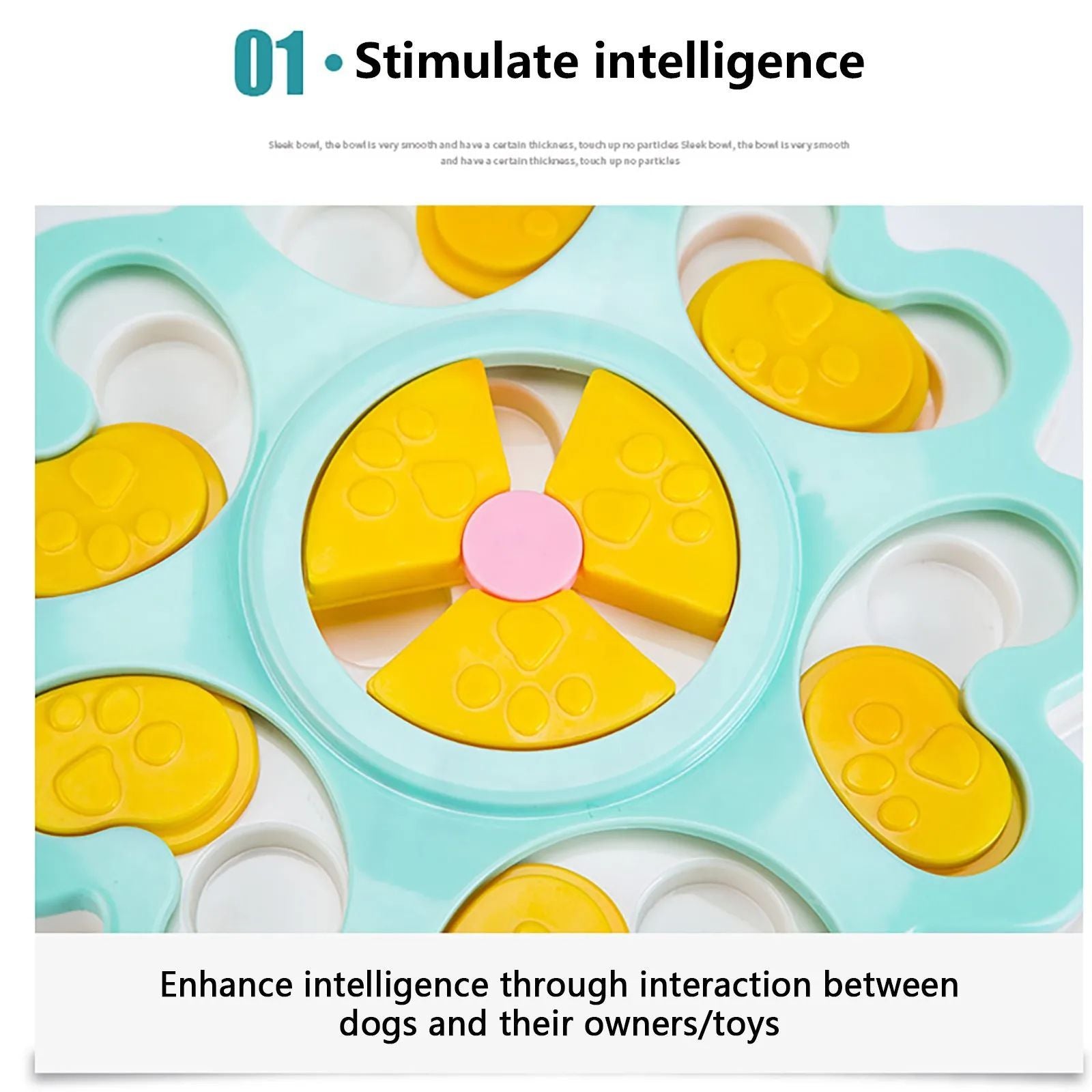 KFX-7002045 Interactive Flower Shape Slow Feeder Dog Puzzle Bowl for Cognitive Training and Olfactory Stimulation