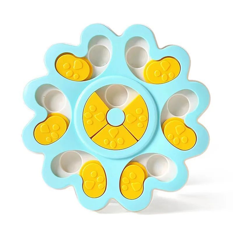 KFX-7002045 Interactive Flower Shape Slow Feeder Dog Puzzle Bowl for Cognitive Training and Olfactory Stimulation