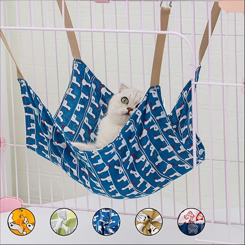 KFX-7005117 Breathable Multi-Color Cotton Hemp Cat Hammock for Cages and Hanging Nests