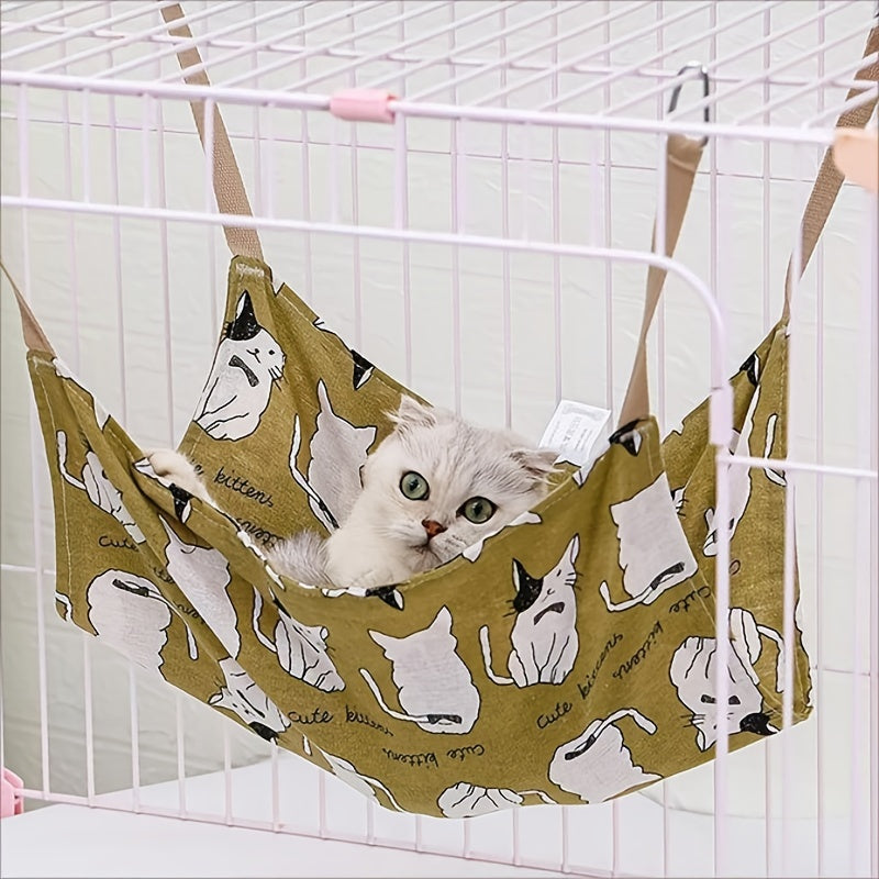 KFX-7005117 Breathable Multi-Color Cotton Hemp Cat Hammock for Cages and Hanging Nests