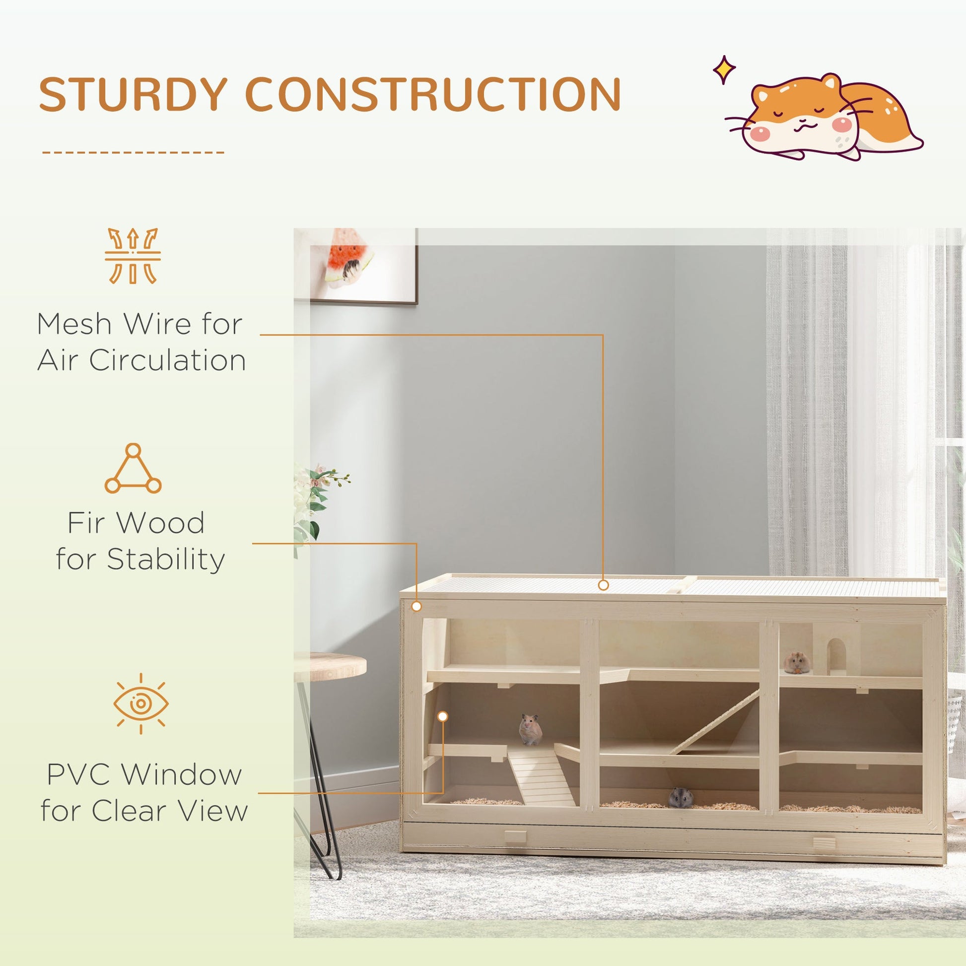 KFX-7005501 Extra Large Hamster Cage with Multiple Levels, Ramps, and Easy Access Door