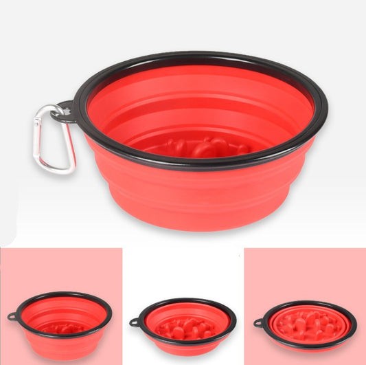 KFX-7005629 Collapsible Slow Food Bowl for Pets – Portable Folding Anti-Choking Design, Easy to Carry