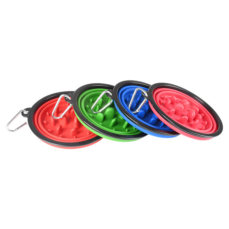 KFX-7005629 Collapsible Slow Food Bowl for Pets – Portable Folding Anti-Choking Design, Easy to Carry