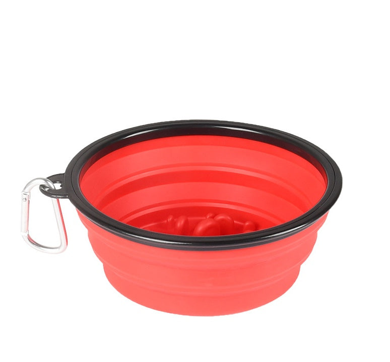 KFX-7005629 Collapsible Slow Food Bowl for Pets – Portable Folding Anti-Choking Design, Easy to Carry