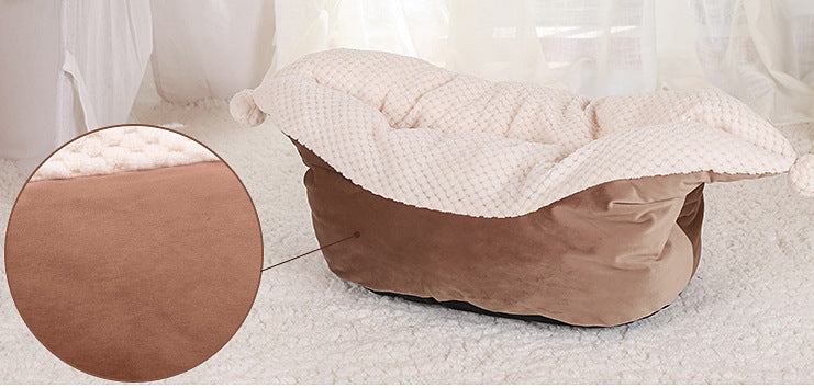 KFX-7005885 Small and Medium Cat Boat Nest Bed in Peacock Blue, Gray, and Gray Pink