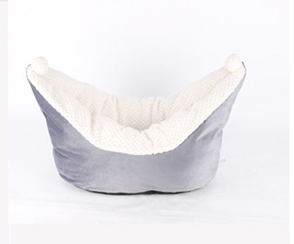 KFX-7005885 Small and Medium Cat Boat Nest Bed in Peacock Blue, Gray, and Gray Pink