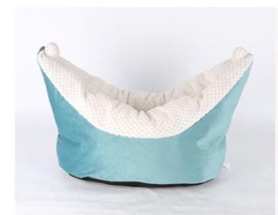 KFX-7005885 Small and Medium Cat Boat Nest Bed in Peacock Blue, Gray, and Gray Pink