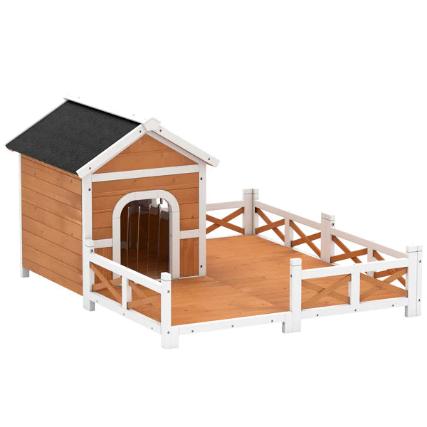 KFX-7007293 Stylish Wooden Dog House for Indoor and Outdoor Use