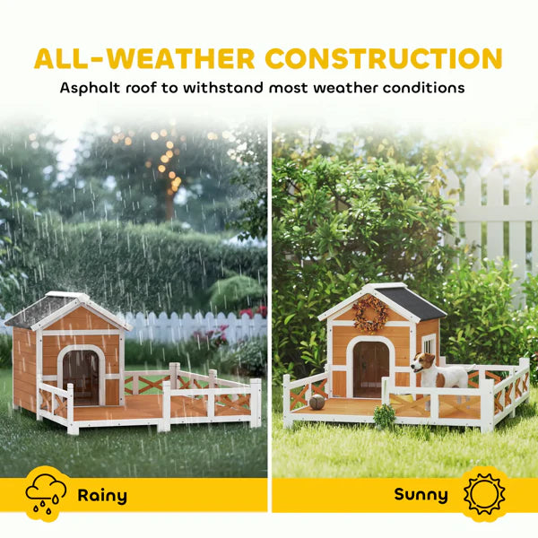 KFX-7007293 Stylish Wooden Dog House for Indoor and Outdoor Use