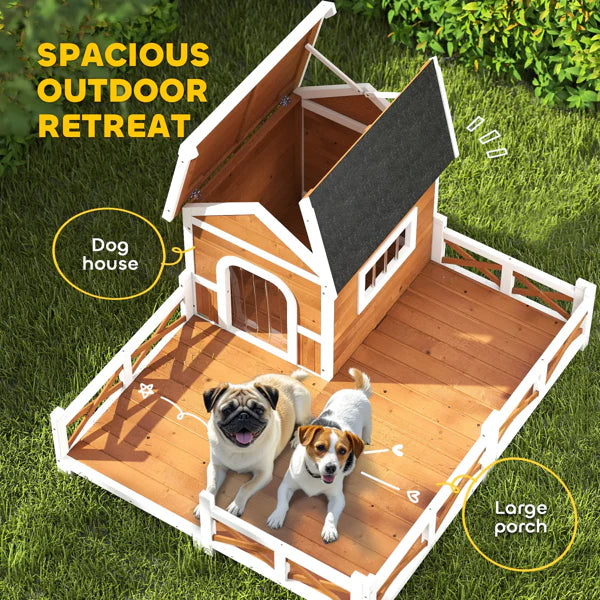 KFX-7007293 Stylish Wooden Dog House for Indoor and Outdoor Use