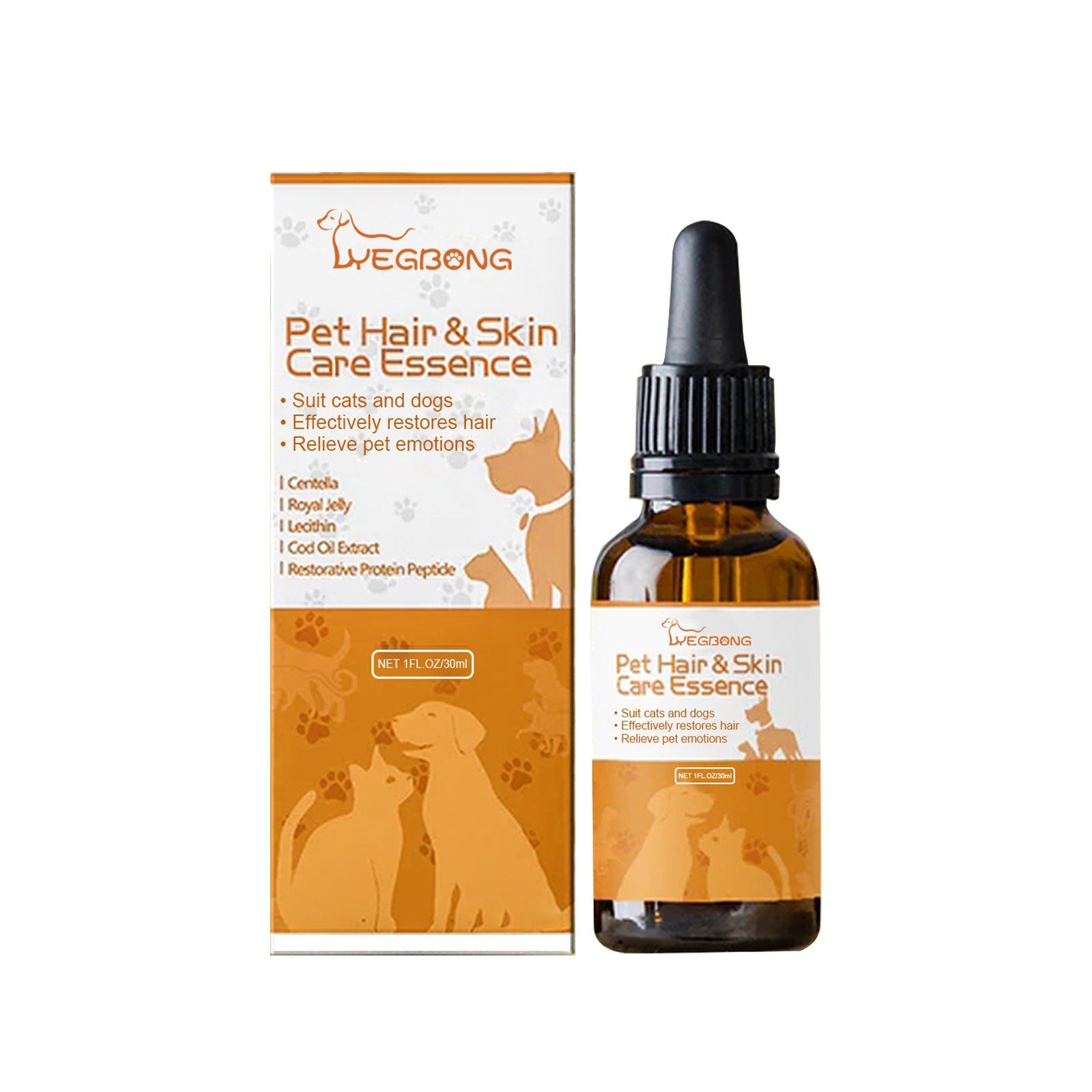 KFX-7007677 Pet Hair Care Essence for Skin Relief and Soft, Fluffy Fur - 30ml