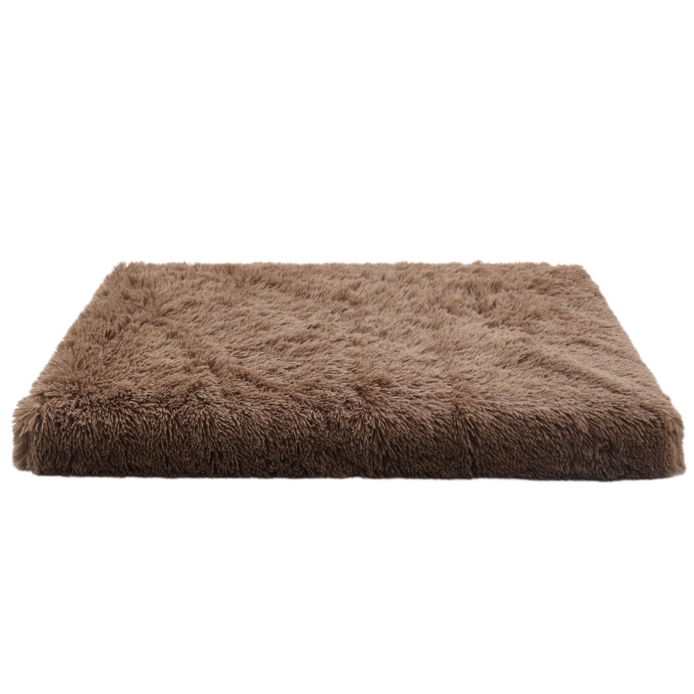 KFX-7009469 Long Pile Square Pet Mat and Detachable Non-Slip Dog Bed for Cats and Dogs, Warm Deep Sleep Sofa