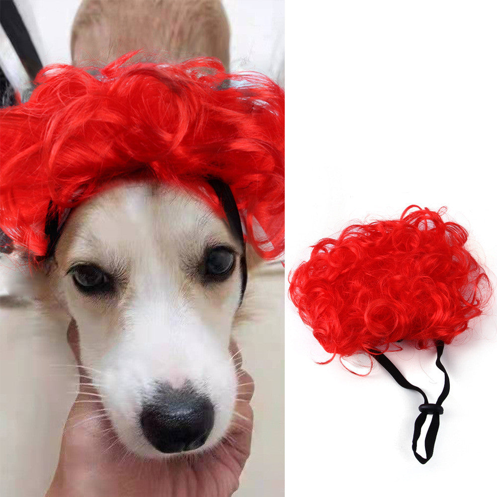 KFX-7009853 Versatile Halloween and Christmas Pet Hair Wigs in Various Styles and Colors