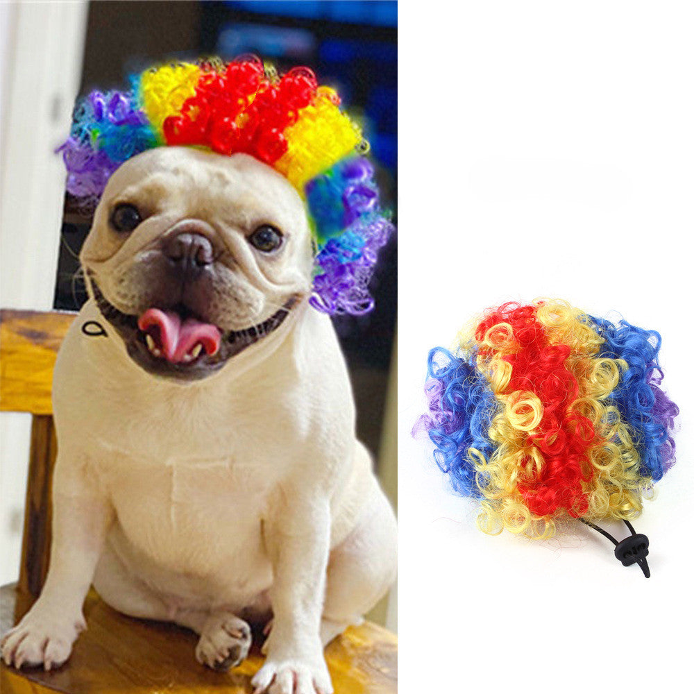 KFX-7009853 Versatile Halloween and Christmas Pet Hair Wigs in Various Styles and Colors