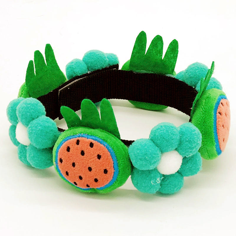 KFX-7010237 Strawberry Floral Cotton Collar for Medium to Large Dogs