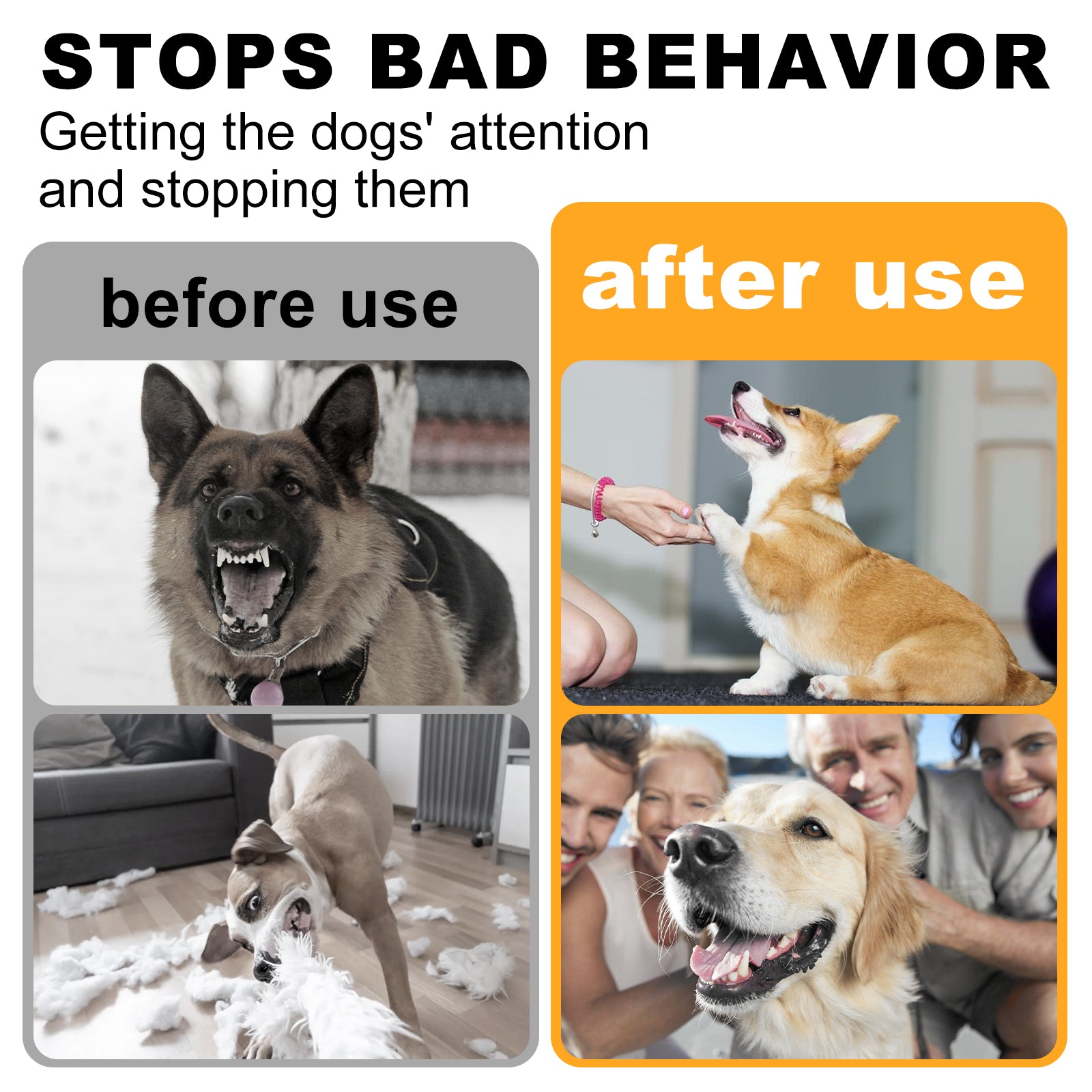 KFX-7010877 Ultrasonic Anti-Bark Device with 3 Adjustable Modes for Dogs, Effective Indoor & Outdoor Bark Control up to 50ft