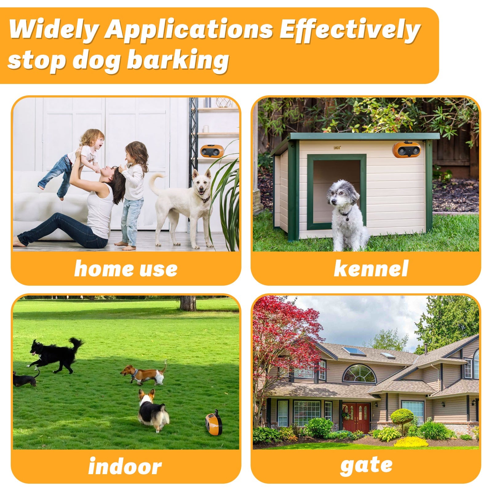 KFX-7010877 Ultrasonic Anti-Bark Device with 3 Adjustable Modes for Dogs, Effective Indoor & Outdoor Bark Control up to 50ft