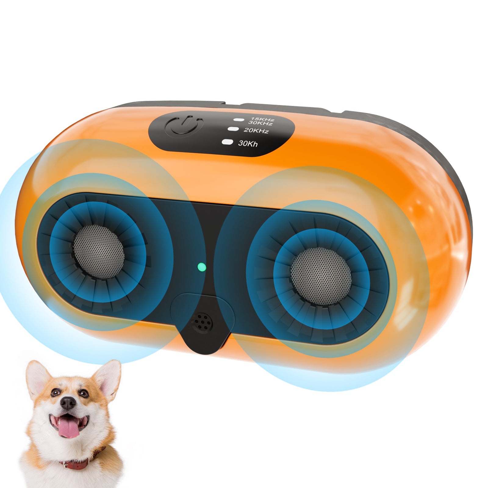 KFX-7010877 Ultrasonic Anti-Bark Device with 3 Adjustable Modes for Dogs, Effective Indoor & Outdoor Bark Control up to 50ft