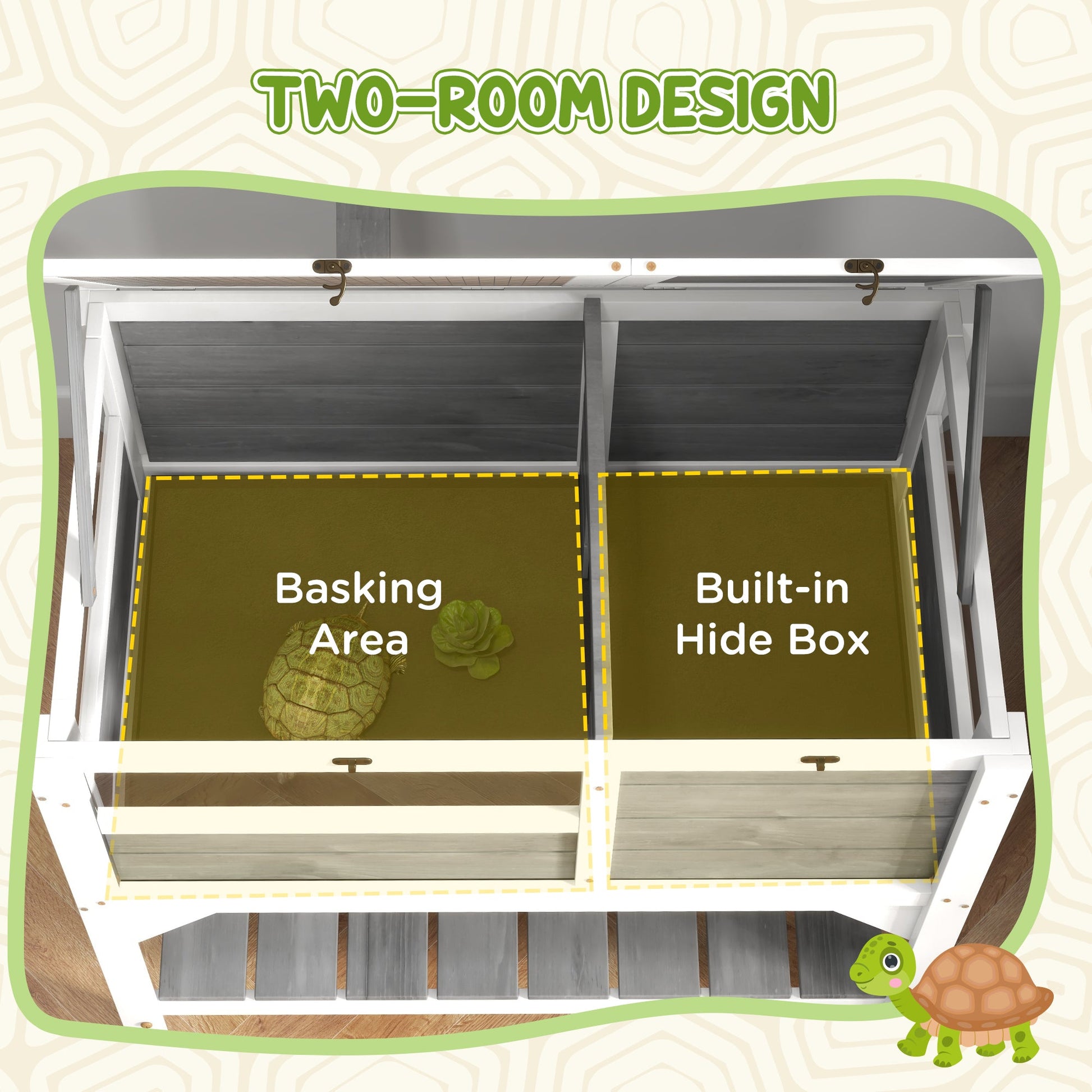 KFX-7011261 Tortoise Habitat with Under-Shelf Storage and Weather Protection for Indoor Use