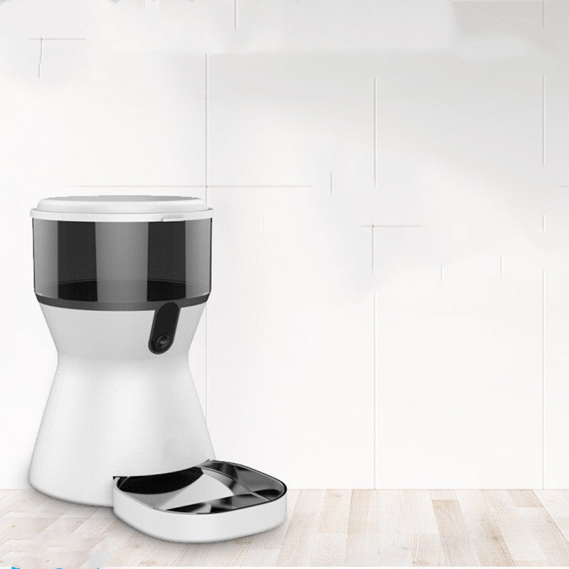 KFX-7013565 Automatic Pet Feeder for Dogs and Cats - WiFi, Video Options, ABS Material, White Finish