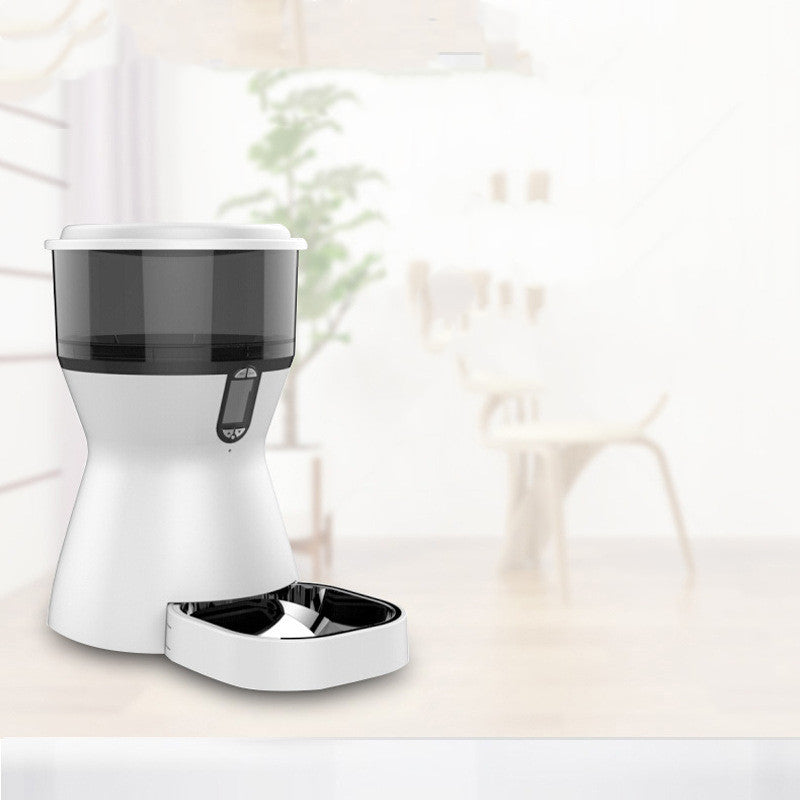 KFX-7013565 Automatic Pet Feeder for Dogs and Cats - WiFi, Video Options, ABS Material, White Finish
