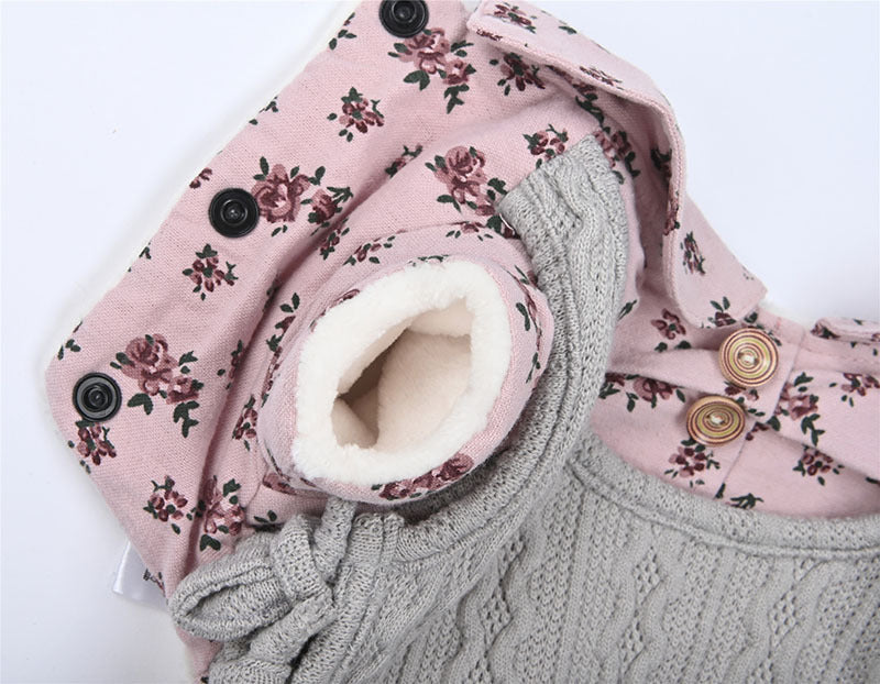 KFX-7013949 Cozy Cotton and Wool Teddy Dog Apparel for Autumn and Winter