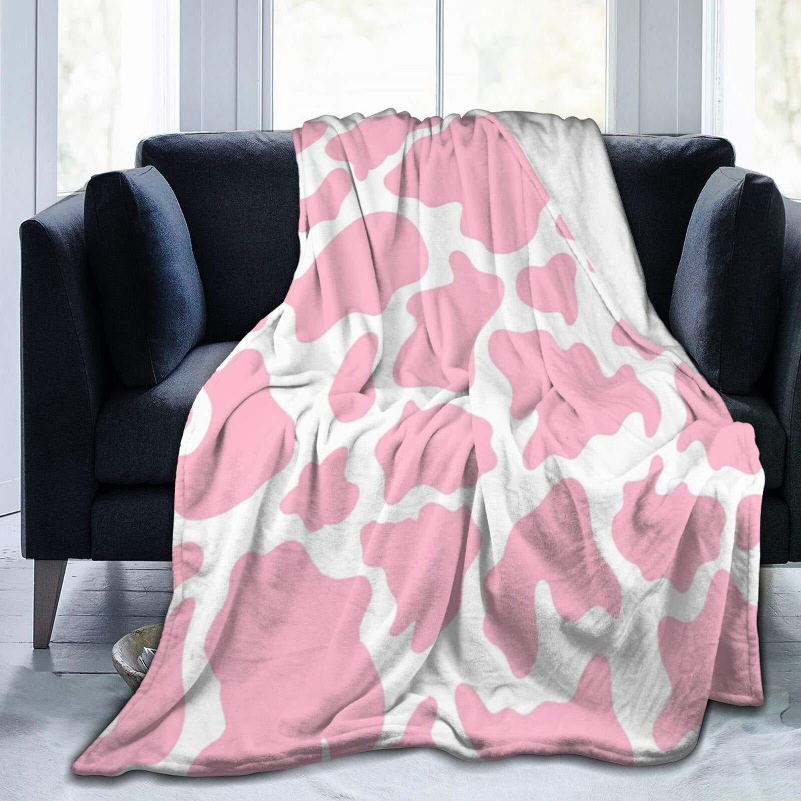 KFX-7014205 Cows Pattern Flannel Digital Blanket - 100x150cm, Multiple Color Options