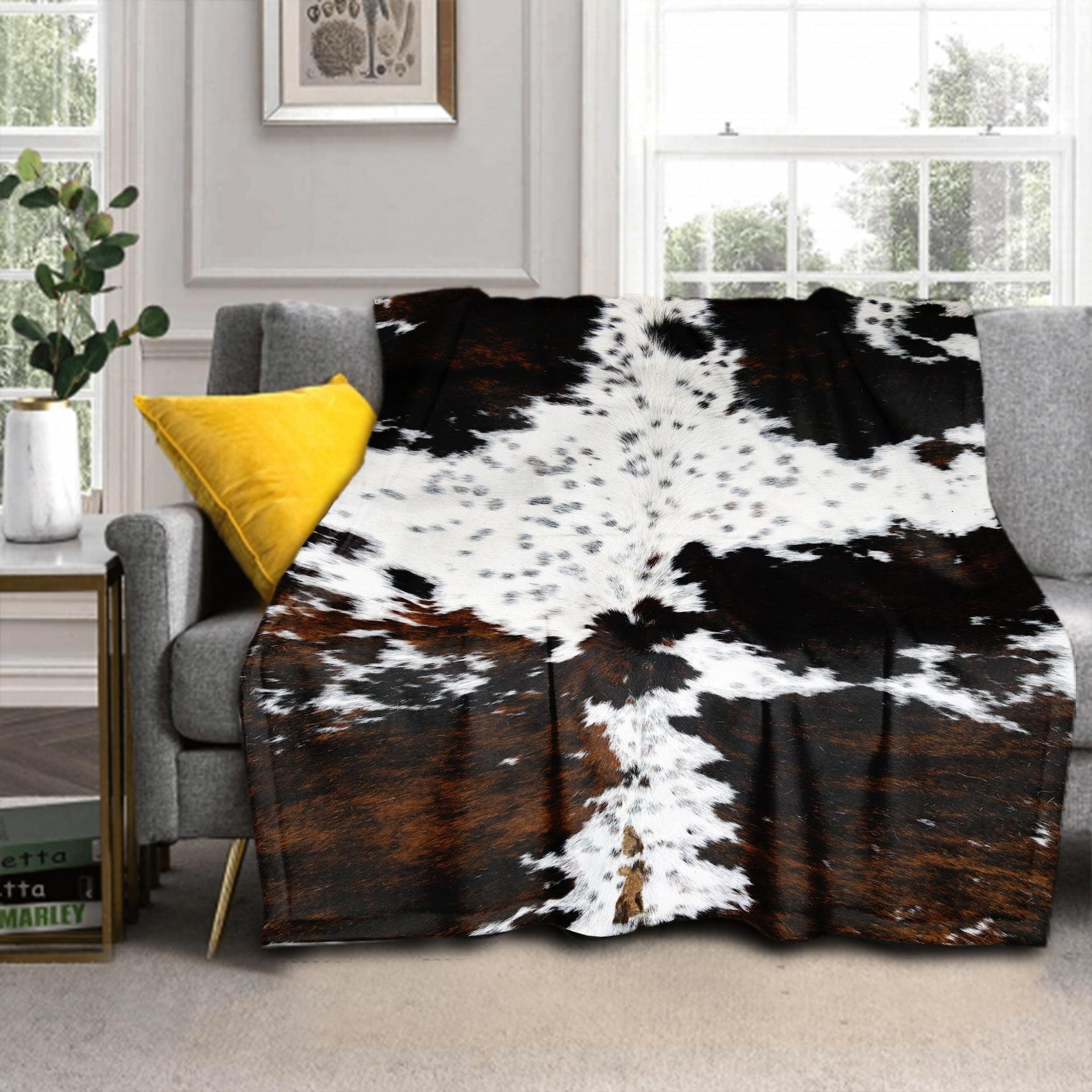 KFX-7014205 Cows Pattern Flannel Digital Blanket - 100x150cm, Multiple Color Options